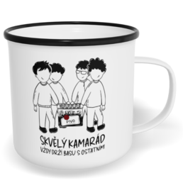 Hrnek plecháček s potiskem na míru - Skvělý kamarád