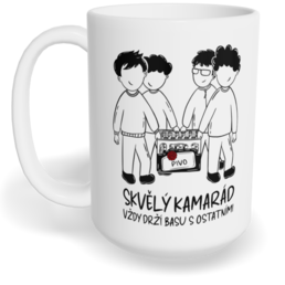 Hrnek klasický velký s vlastním potiskem - Skvělý kamarád