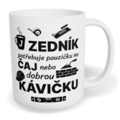 Hrnek klasický malý s vlastním potiskem - Zedník a pauzička
