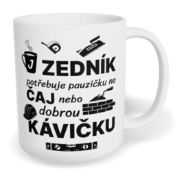 Hrnek klasický malý s vlastním potiskem - Zedník a pauzička