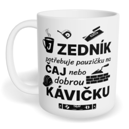 Hrnek klasický malý s vlastním potiskem - Zedník a pauzička