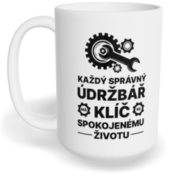 Hrnek klasický velký s vlastním potiskem - Údržbář