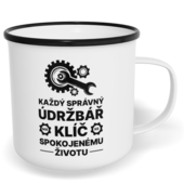 Hrnek plecháček s potiskem na míru - Když život nedává smysl, zapal gril a otoč klobásu