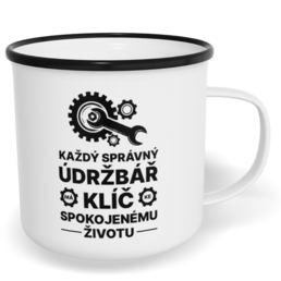 Hrnek plecháček s potiskem na míru - Když život nedává smysl, zapal gril a otoč klobásu