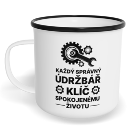 Hrnek plecháček s potiskem na míru - Když život nedává smysl, zapal gril a otoč klobásu