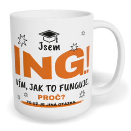 Hrnek klasický malý s vlastním potiskem - Jsem Ing.