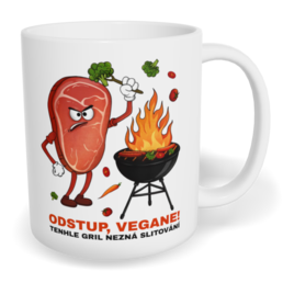 Hrnek klasický malý s vlastním potiskem - Odstup, vegane