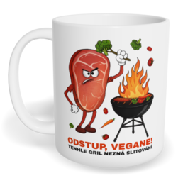 Hrnek klasický malý s vlastním potiskem - Odstup, vegane