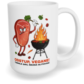 Hrnek klasický velký s vlastním potiskem - Odstup, vegane