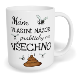 Hrnek klasický malý s vlastním potiskem - Mám vlastní názor