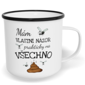 Hrnek plecháček s potiskem na míru - Mám vlastní názor