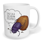 Hrnek klasický malý s vlastním potiskem - Dneska zase udělám hovno