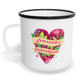 Hrnek plecháček s potiskem na míru - Krásného Valentýna