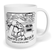 Hrnek klasický malý s vlastním potiskem - Za volantem se cítím jako Bůh