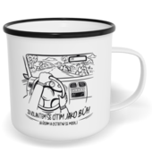 Hrnek plecháček s potiskem na míru - Za volantem se cítím jako Bůh