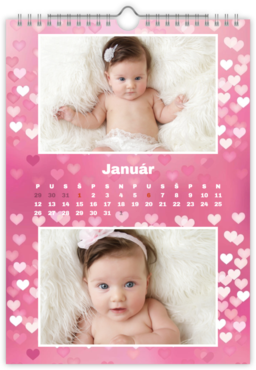 Fotokalendar nástenný mesačný na výšku z fotiek - Srdca