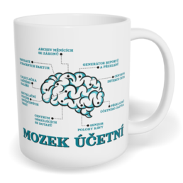 Hrnek klasický malý s vlastním potiskem - Mozek účetní