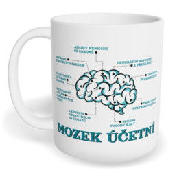 Hrnek klasický malý s vlastním potiskem - Mozek účetní