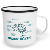 Hrnek plecháček s potiskem na míru - Mozek účetní