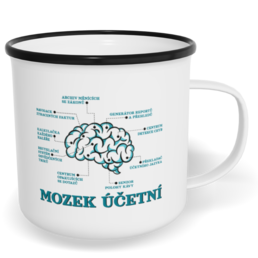 Hrnek plecháček s potiskem na míru - Mozek účetní
