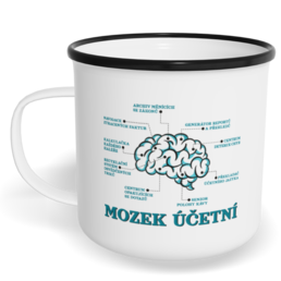 Hrnek plecháček s potiskem na míru - Mozek účetní