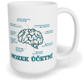 Hrnek klasický velký s vlastním potiskem - Mozek účetní