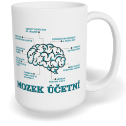 Hrnek klasický velký s vlastním potiskem - Mozek účetní