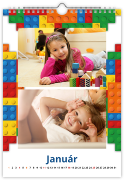 Fotokalendar nástenný mesačný na výšku z fotiek - Stavebnice