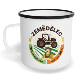 Hrnek plecháček s potiskem na míru - Zemědělec