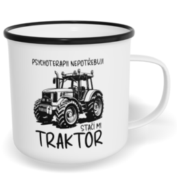 Hrnek plecháček s potiskem na míru - Traktorista