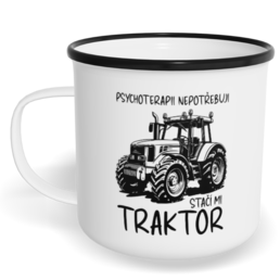 Hrnek plecháček s potiskem na míru - Traktorista