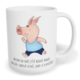 Hrnek klasický malý s vlastním potiskem - Musím na sobě ještě hodně makat, muž