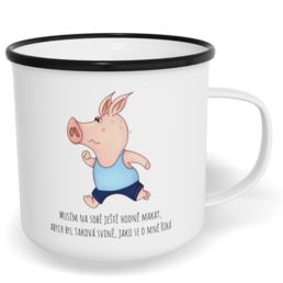 Hrnek plecháček s potiskem na míru - Musím na sobě ještě hodně makat, muž