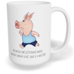 Hrnek klasický velký s vlastním potiskem - Musím na sobě ještě hodně makat, muž