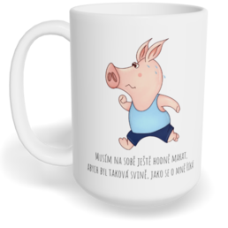 Hrnek klasický velký s vlastním potiskem - Musím na sobě ještě hodně makat, muž