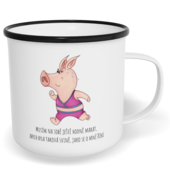 Hrnek plecháček s potiskem na míru - Musím na sobě ještě hodně makat, žena