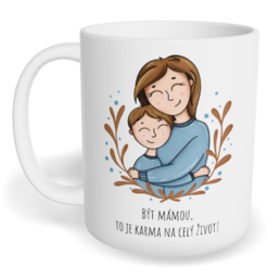 Hrnek klasický malý s vlastním potiskem - To je karma, kluk