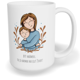 Hrnek klasický velký s vlastním potiskem - To je karma, kluk