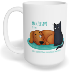 Hrnek klasický velký s vlastním potiskem - Manželství je stav