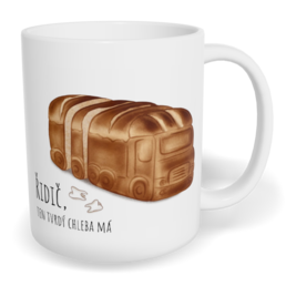 Hrnek klasický malý s vlastním potiskem - Řidič, ten tvrdý chleba má