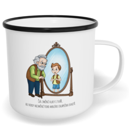 Hrnek plecháček s potiskem na míru - Chlapeček uvnitř