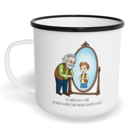 Hrnek plecháček s potiskem na míru - Chlapeček uvnitř