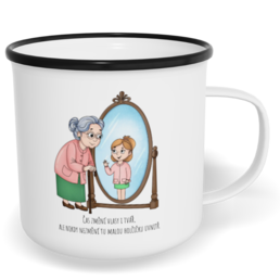 Hrnek plecháček s potiskem na míru - Holčička uvnitř