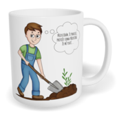 Hrnek klasický malý s vlastním potiskem - Předstírám, že pracuji, muž