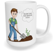 Hrnek klasický velký s vlastním potiskem - Předstírám, že pracuji, muž