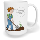 Hrnek klasický velký s vlastním potiskem - Předstírám, že pracuji, žena