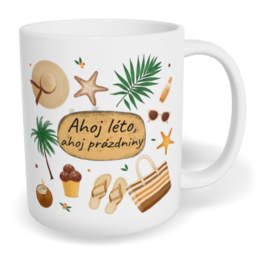 Hrnek klasický malý s vlastním potiskem - Ahoj léto, ahoj prázdniny