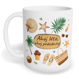 Hrnek klasický malý s vlastním potiskem - Ahoj léto, ahoj prázdniny