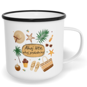 Hrnek plecháček s potiskem na míru - Ahoj léto, ahoj prázdniny