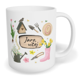 Hrnek klasický malý s vlastním potiskem - Jaro, vítej
